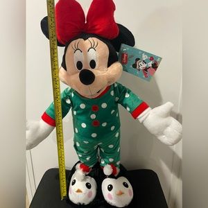 DISNEY CHRISTMAS DOOR GREETER MINNIE MOUSE AND MICKEY MOUSE IN PJS